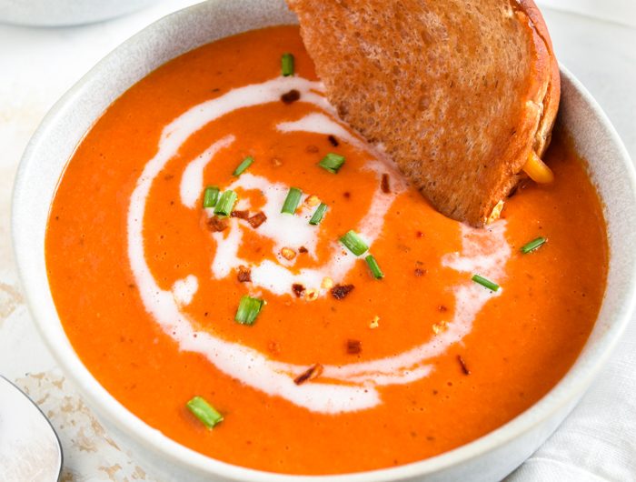 Vegan Tomato Soup + Vegan and Gluten-Free Grilled Cheese