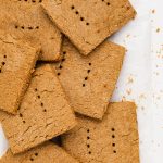 overhead image of vegan graham crackers on a table