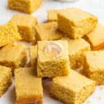 gluten-free cornbread with milk on the side.