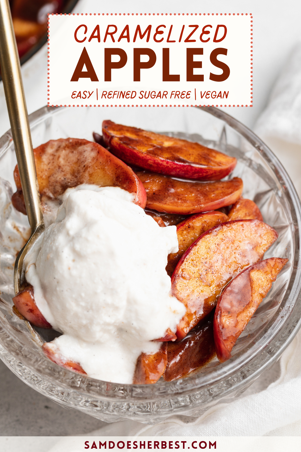 Caramelized Apples Recipe (Vegan & Refined Sugar Free)