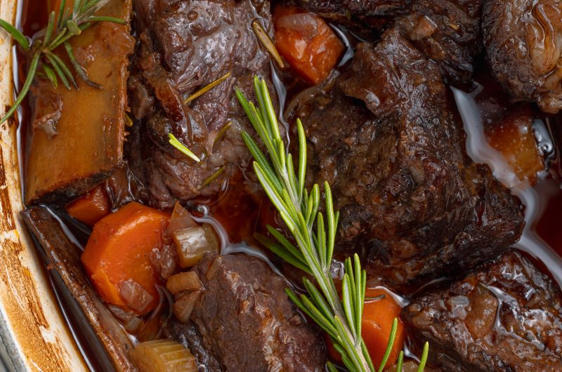 Red Wine Braised Short Ribs with Cauliflower Mash