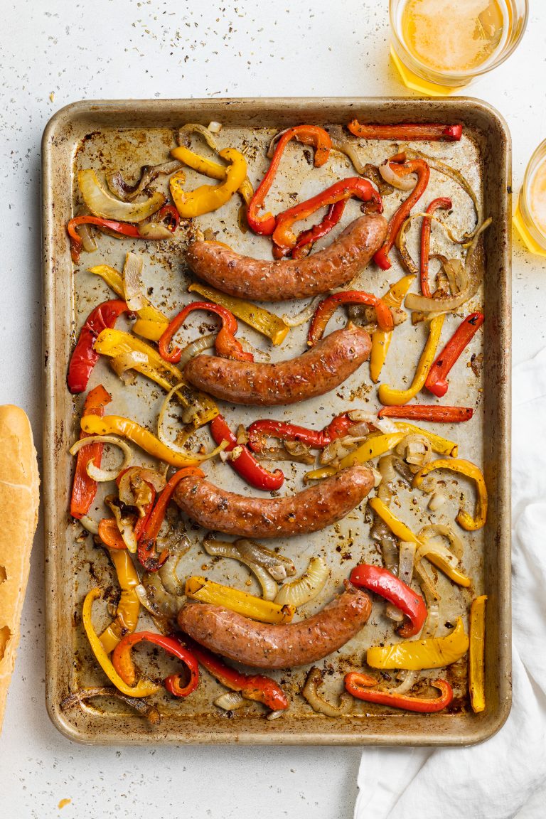 Italian Sheet Pan Sausage Pepper and Onions