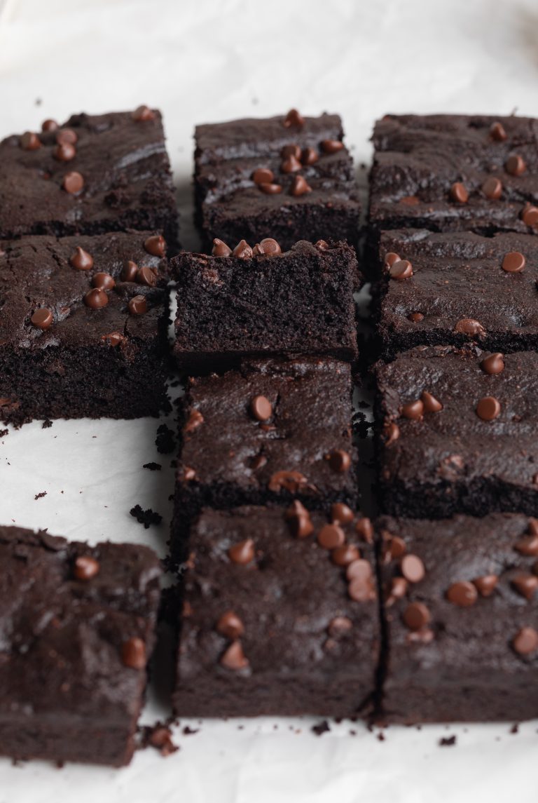 close up image of the inside of paleo brownies