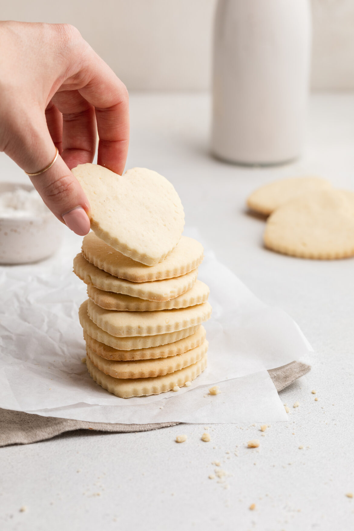 Perfect Gluten-Free Sugar Cookies stack of gluten-free sugar cookies