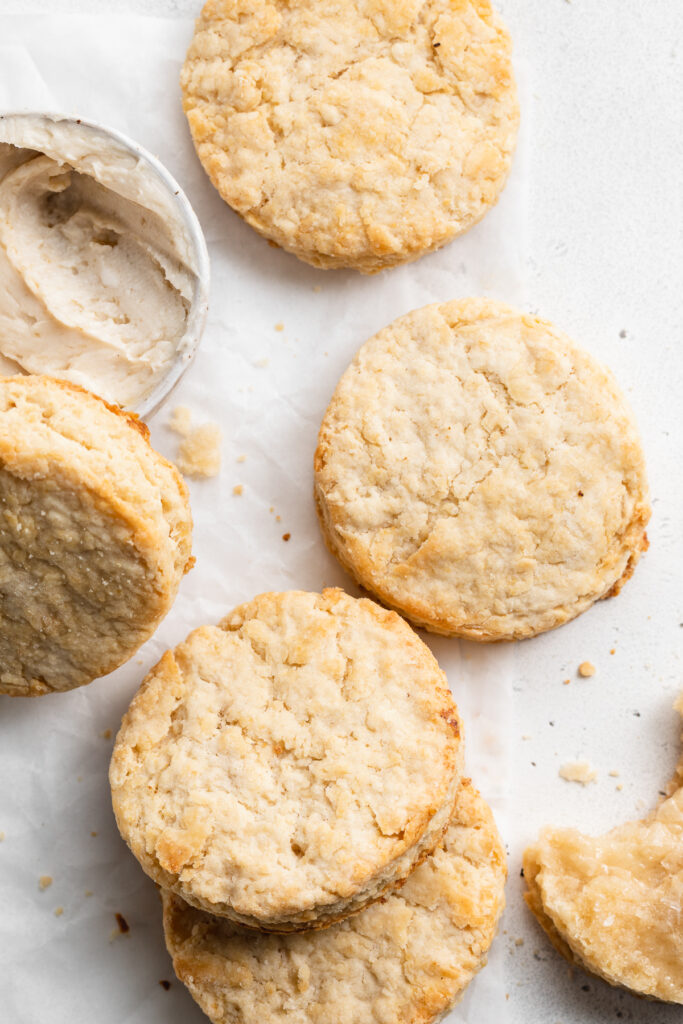vegan biscuits with maple butter on the side