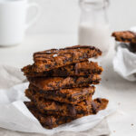 stack of gluten-free chocolate chip cookie brittle