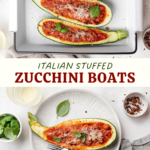 Italian Stuffed Zucchini Boats pin