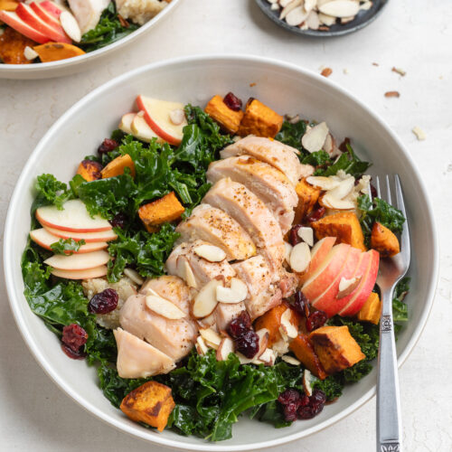 a harvest bowl with a fork