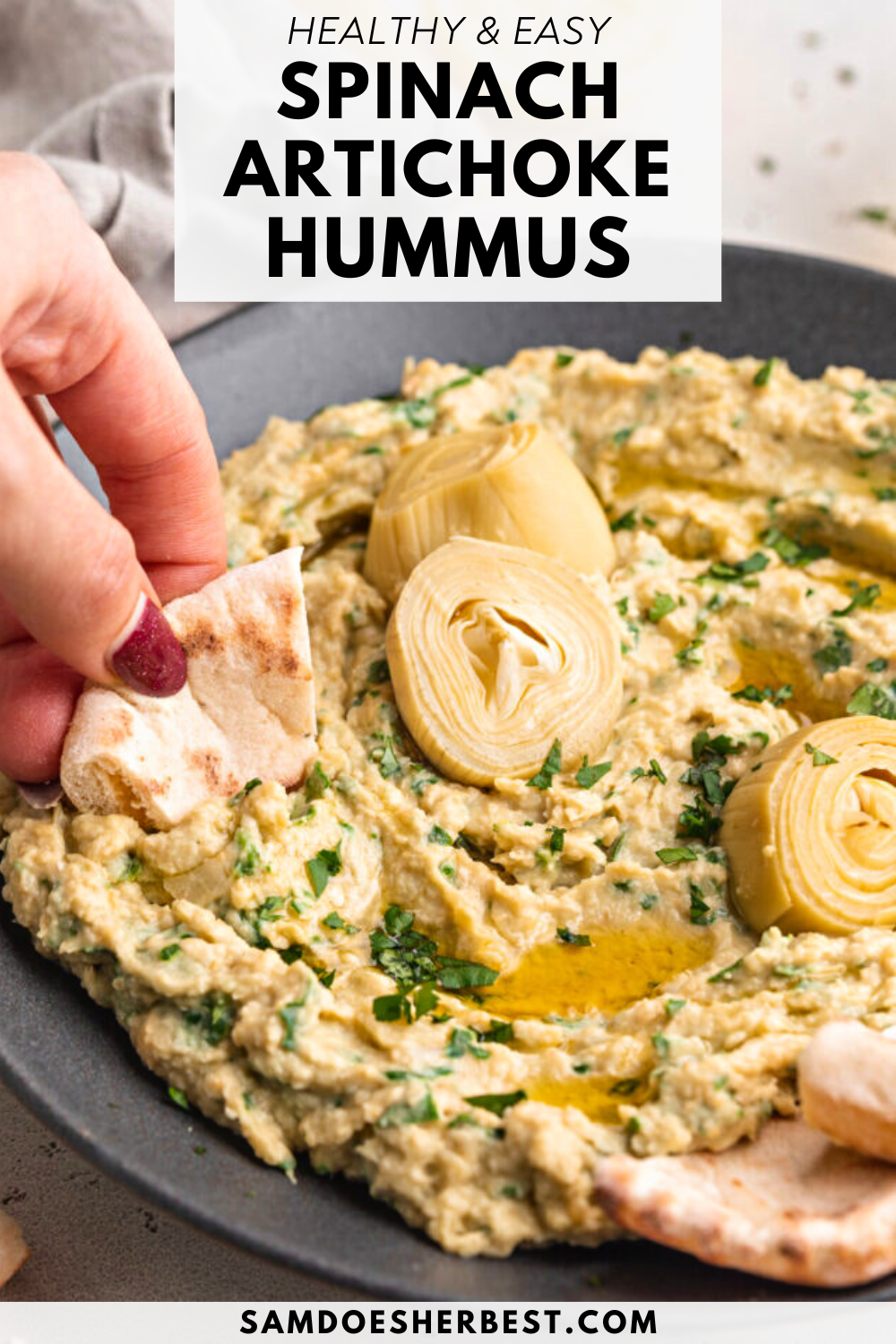 Spinach Artichoke Hummus Dip
