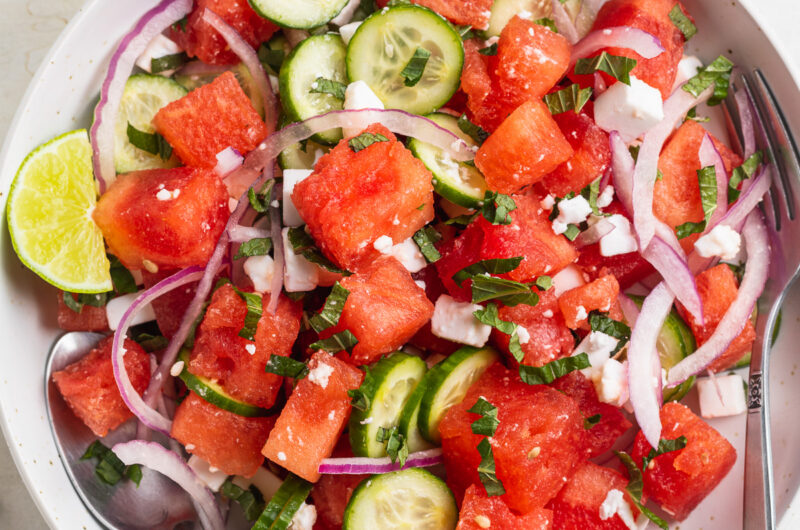 Watermelon Salad with Feta, Mint, and Lime