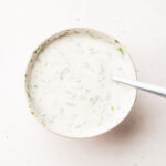 cilantro lime crema in a bowl