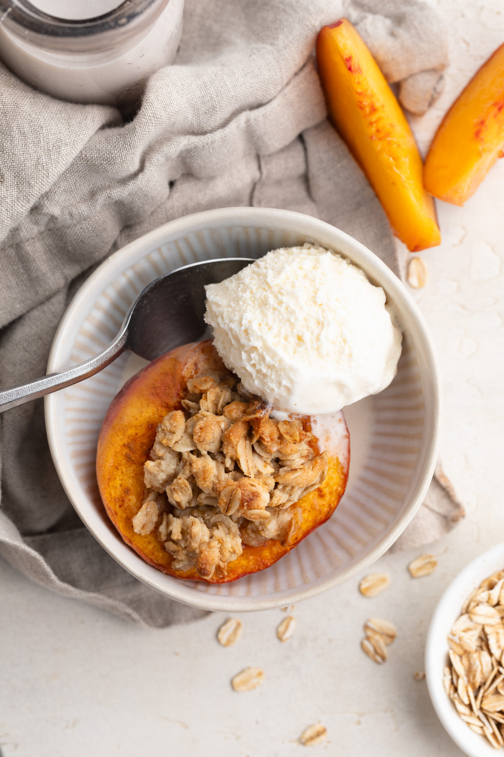 Single Serve Peach Crisp (vegan & gluten-free!)