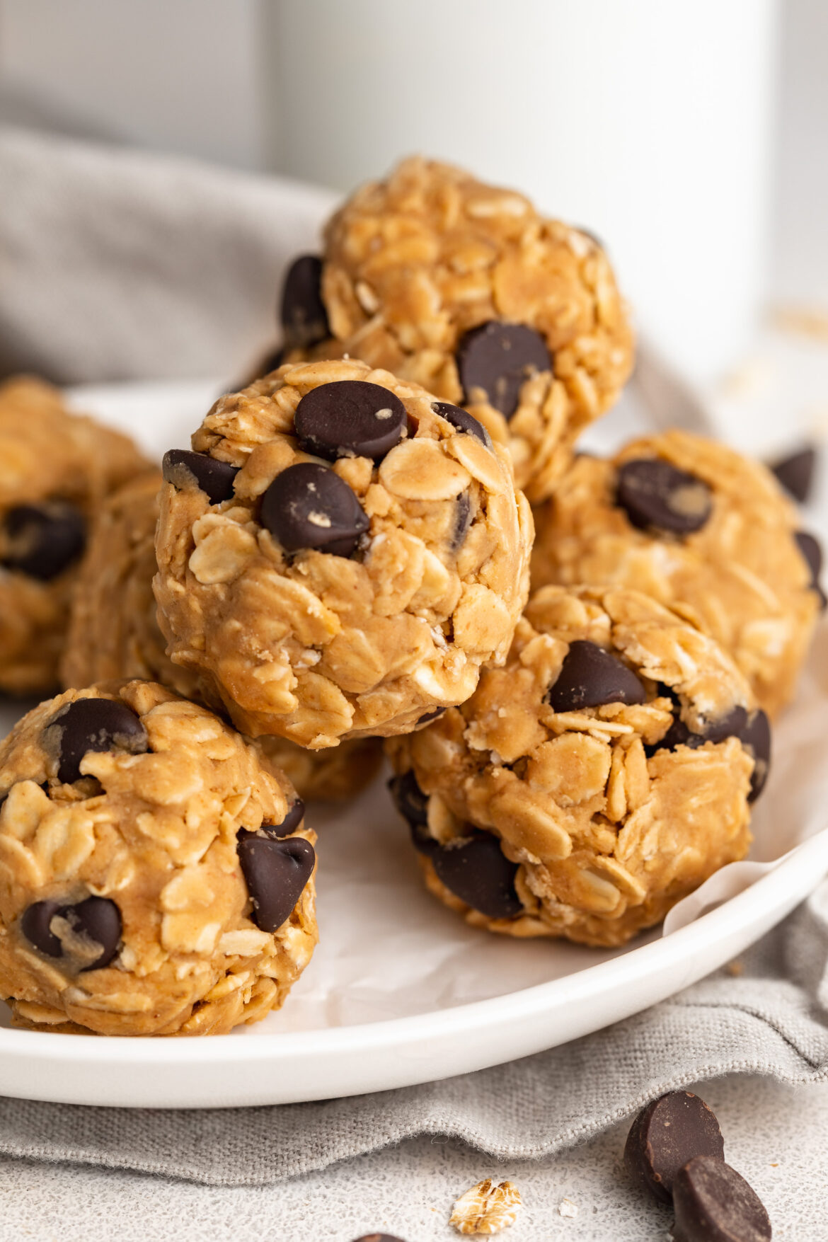 5 Ingredient Cookie Dough Protein Balls cookie dough protein balls on a plate