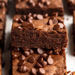 the cut side of a lactation brownie