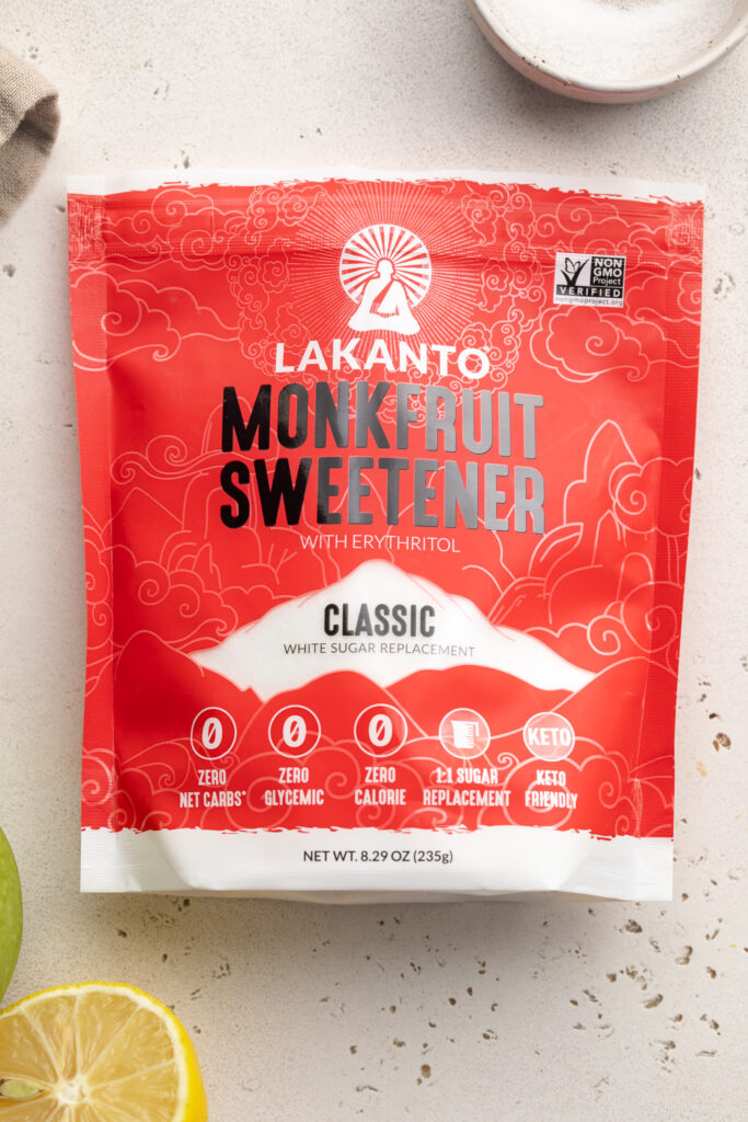 monk fruit sweetener for healthy sour apple collagen gummies.