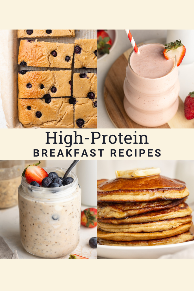 High-protein breakfast recipes roundup cover photo.