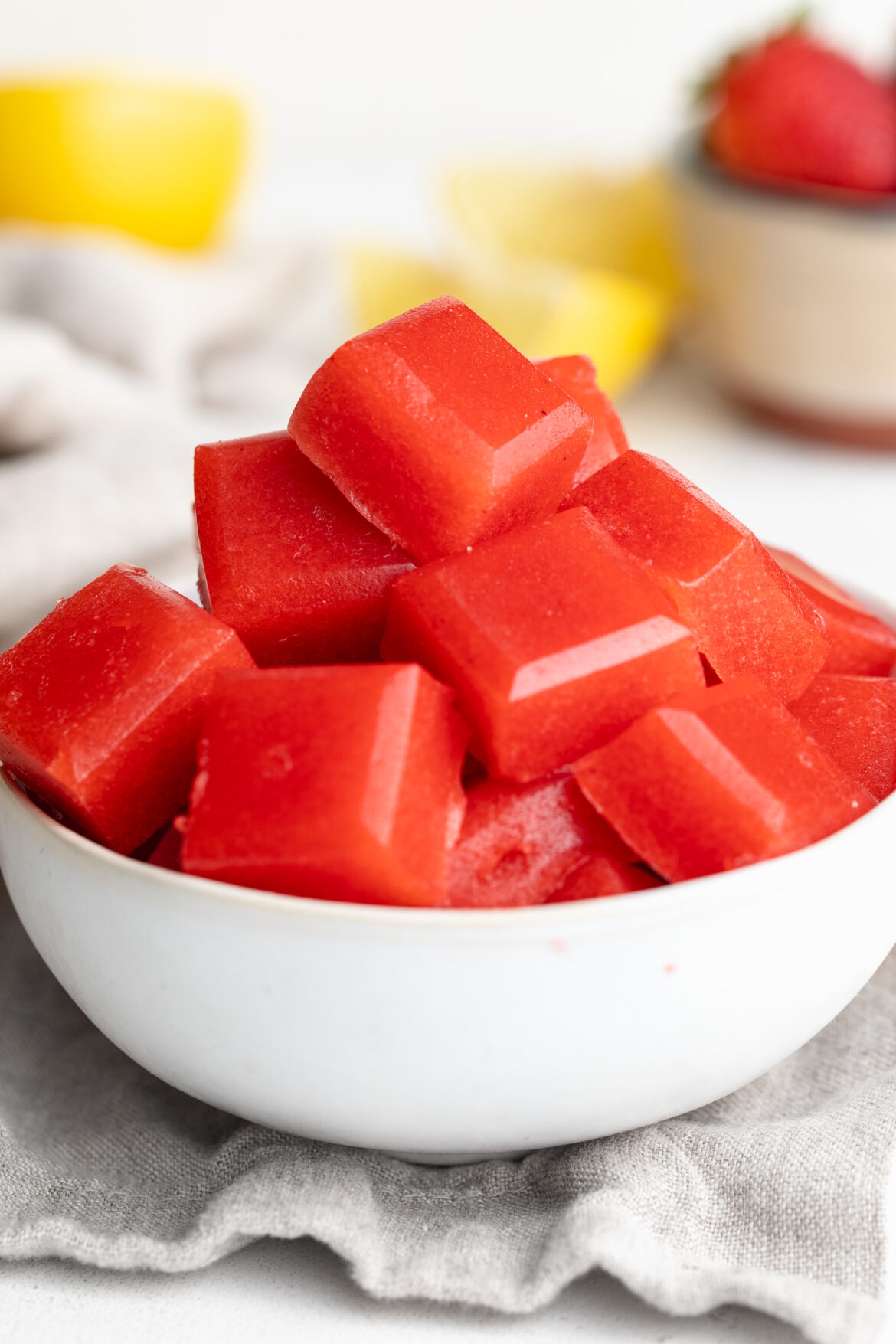 5-Ingredient Strawberry Lemonade Electrolyte Gummies strawberry lemonade electrolyte gummies in a small bowl.